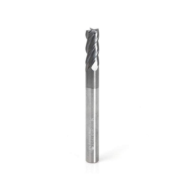 CNC Variable Helix Spiral Square Bottom 1/4 Diameter x 5/8 x 1/4 Shank  Solid Carbide AlTiN Coated End Mill