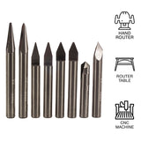 Whiteside WH708 8 Piece CNC Engraving Set 1/4" Shank