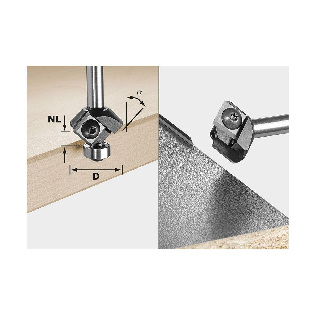 Festool  45° Chamfer Bit with Bearing